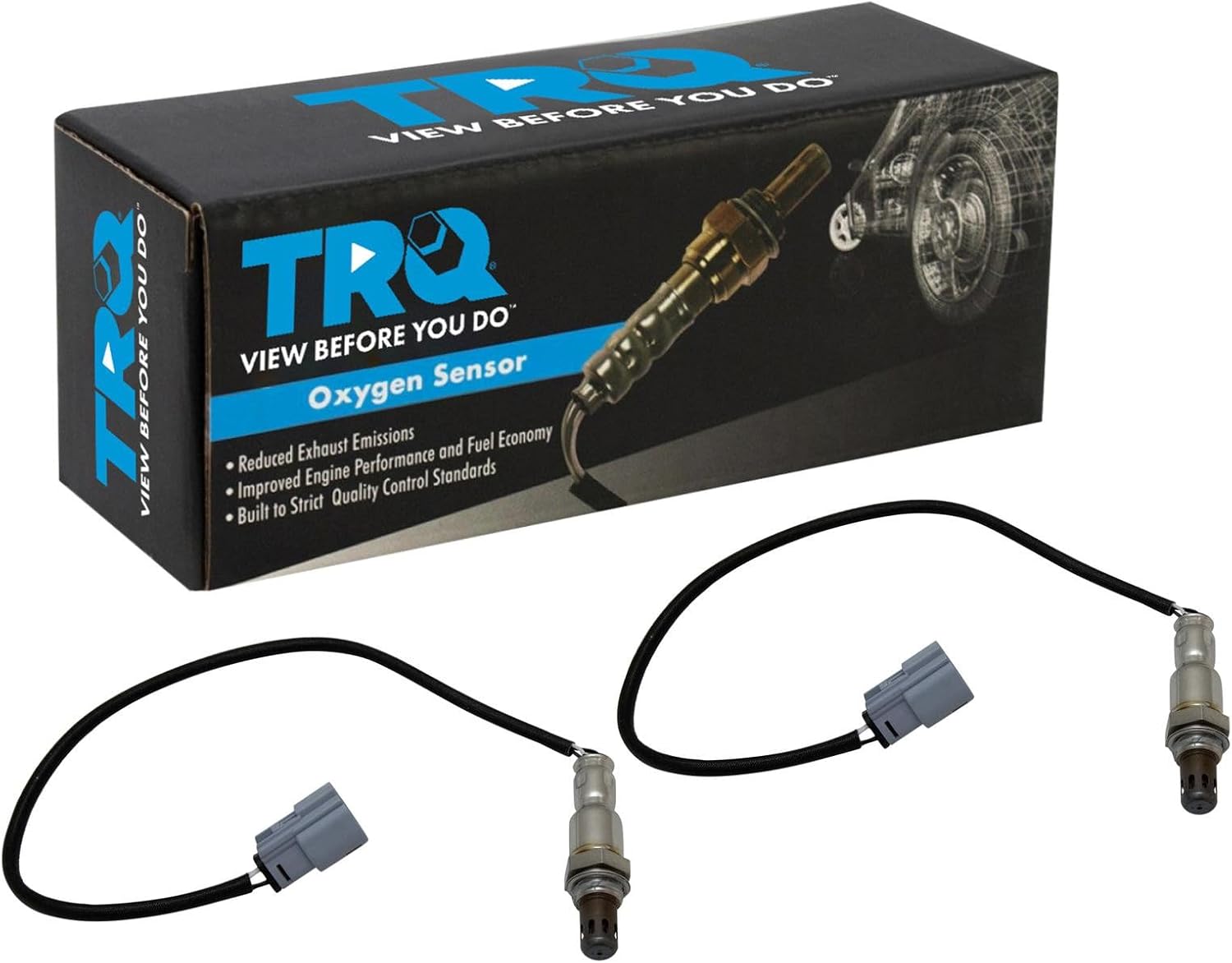 TRQ 2 Piece Set O2 Oxygen Sensor Downstream Compatible with 2016-19 Ford Explorer, 2017-20 F250 Super Duty, 2017-19 Fusion, 2015-18 Edge, Lincoln Continental
