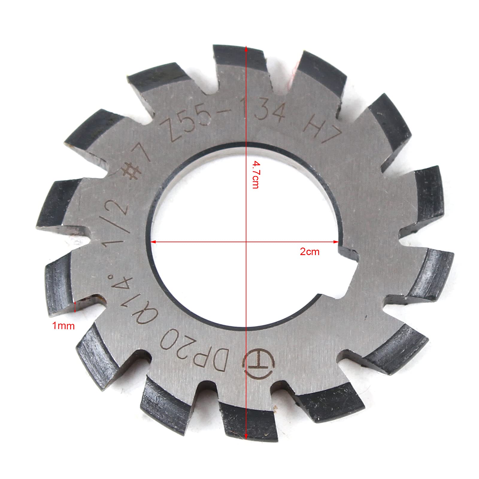 8Pcs DP10 Involute Gear Cutters Set, 14.5° PA HSS High Speed Steel, 22mm Bore Diameter, 55mm Outer Diameter, No.1-8 Gear Milling Cutters for Milling Machines