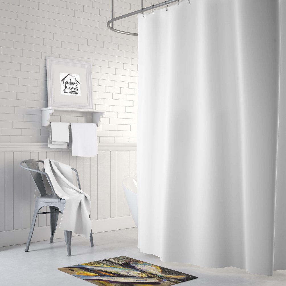 Caroline's Treasures JMK1116RUG Fish on The Dock Machine Washable Memory Foam Mat, Bathroom Rug, Non-Slip Bath Mat, Durable Thick Washable Rugs for Kitchen, Bathroom Quick Dry, Decorative Artwork,