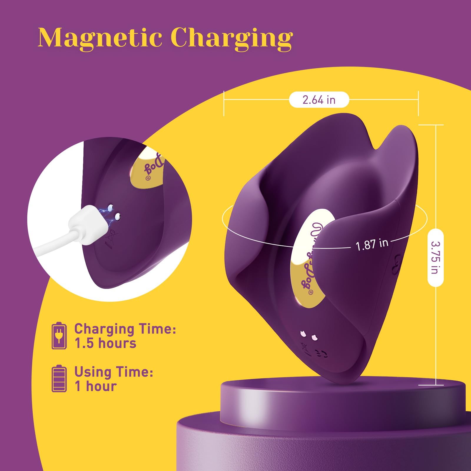 Tracy's Dog Vibrators Sex Toys, Lay-On Palm Vibrator for Women, Nipple & Clitoral Stimulator with 7 Vibrating Modes, Discreet & Waterproof Mini Bullet Adult Sex Toy for Solo & Partner, Pockety: Imperial Purple