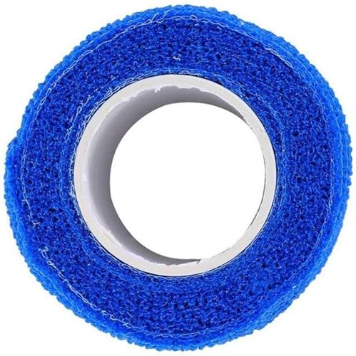 Miniatura 5 de ESUPPORT Vendajes cohesivos autoadherentes de 2 pulgadas x 5 yardas, cinta elástica fuerte de primeros auxilios para muñeca y tobillo, color azul,