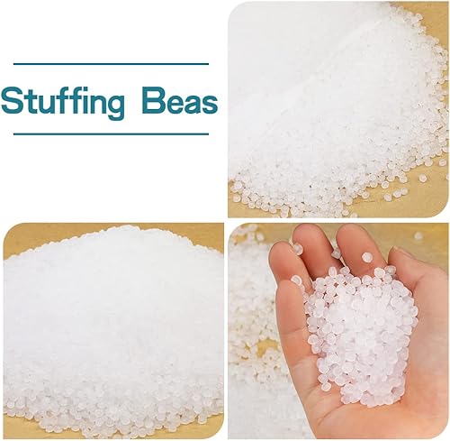 Miniatura 3 de Nitlak Cuentas de relleno para manualidades, 14.11 oz de plástico, ovaladas, 14 onzas, para manualidades de bricolaje, bolsas de frijoles, muñecas