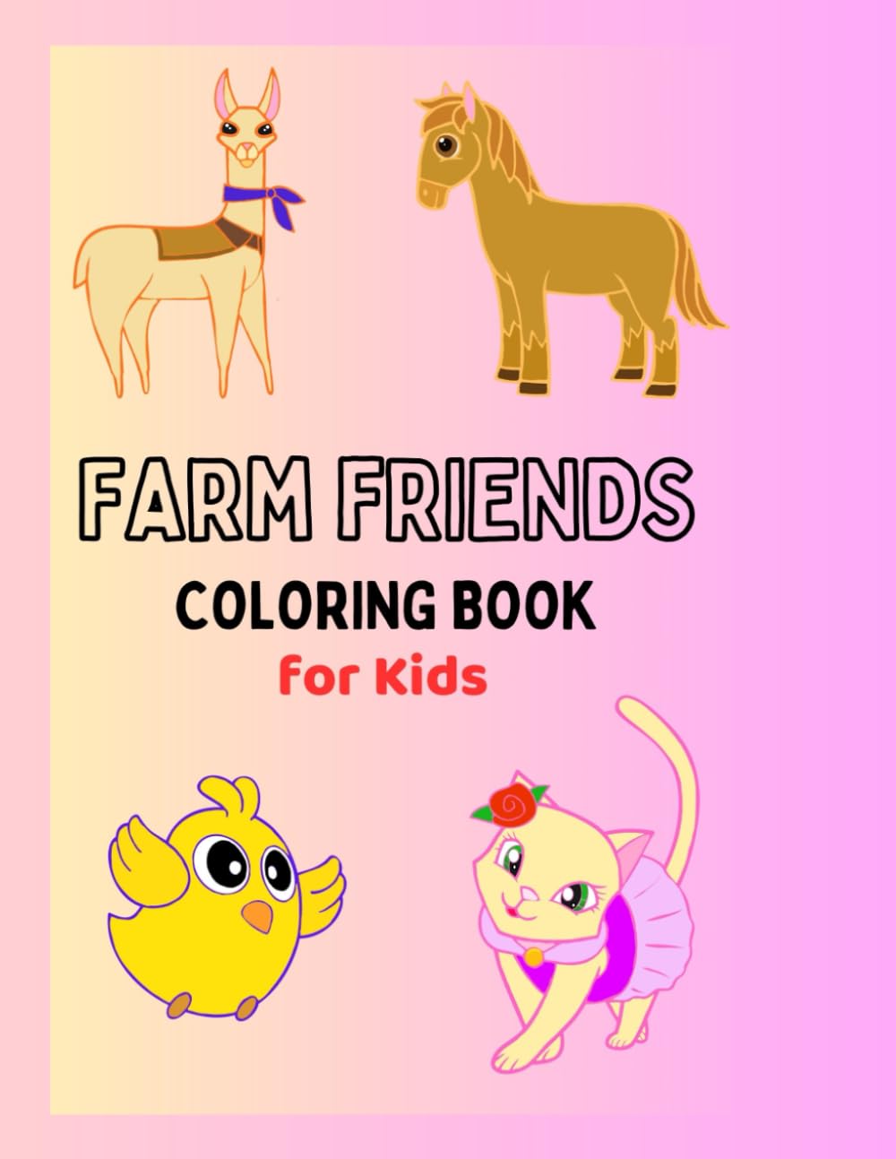 Farm Friends Coloring Book for Kids: Simple and Fun Farm Animal Coloring Pages for Toddlers and Young Children