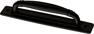 Franklin Brass 4 in. (102 mm) Matte Black Cabinet Drawer Pull with Backplate (5-Pack)