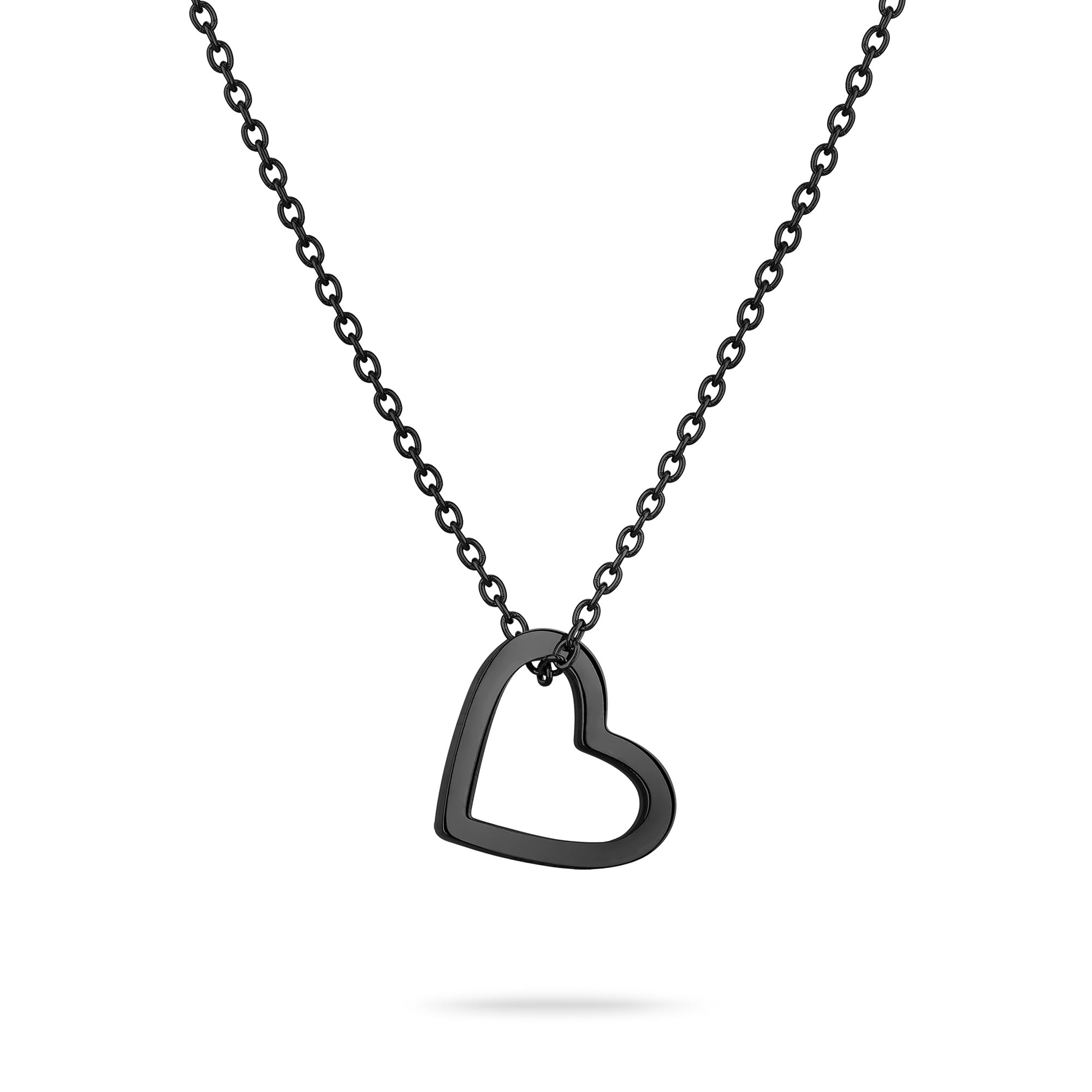 Liebeskind Berlin Women's Necklace with Heart Pendant, 45, Stainless Steel, no gem