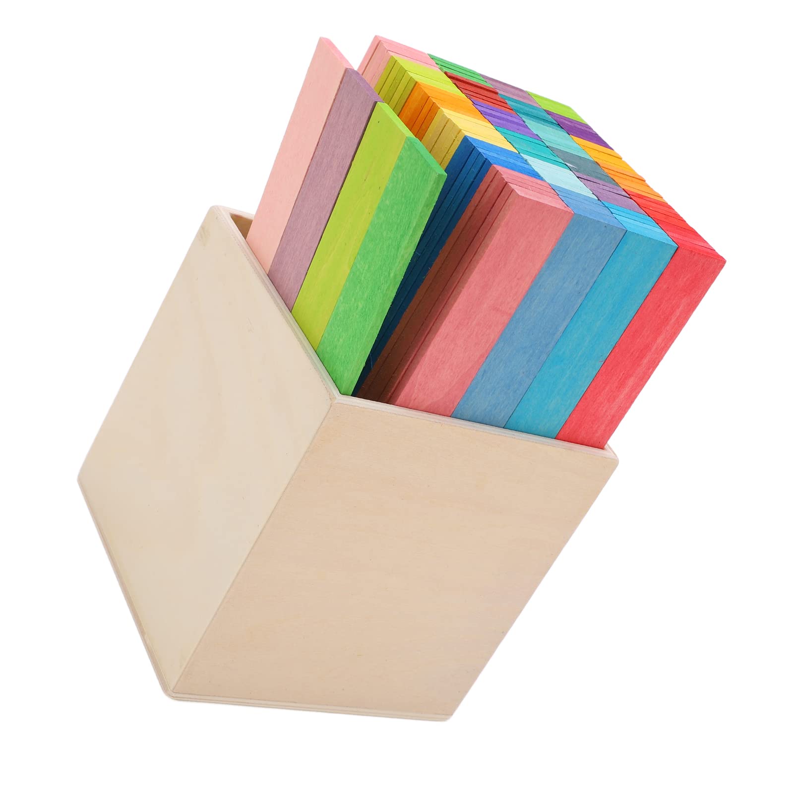 120PCS Bunte Holzbausteine ​​Brückenbau Stapelspielzeug Kleinkind Kinder Handgemachtes pädagogisches Puzzle-Spielset Premium Lindenholz Vorschul-Lernwerkzeug