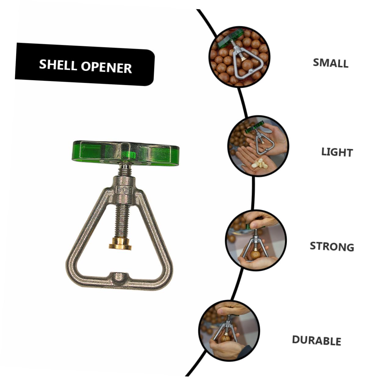 Homoyoyo 2pcs Macadamia Nut Opener Tool Labor-saving Shell Cracker for Home Use for Walnuts Chestnuts and More