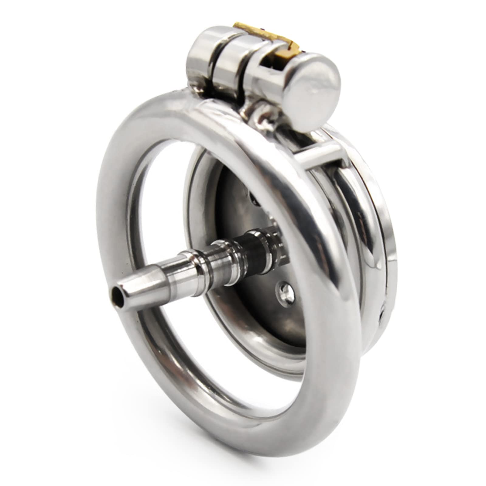 BDSMLOVE Piatto Chastity cage con Dilatatore uretrale, gabbia castità per uomo, gabbia castità per uomo, uomo pene Cock cage per Prevenire L'erezione (M-50mm)