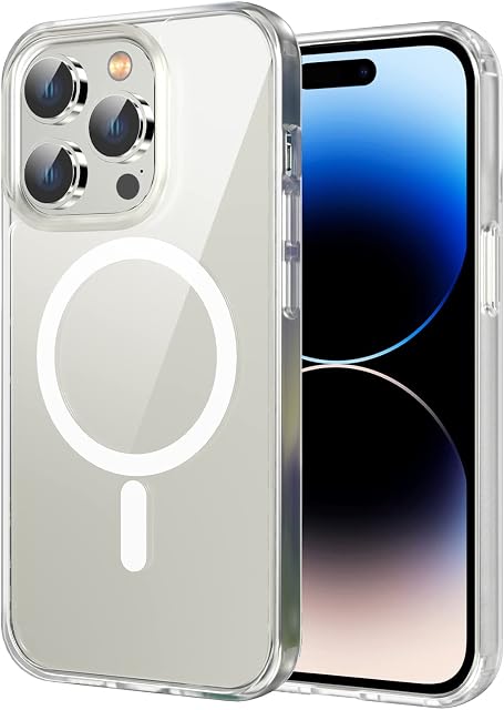 doeboe Designed for iPhone 14 Pro Case, Compatible with MagSafe Clear Case, Magnetic Case Cover for iPhone 14 Pro 6.1in, [Drop Tested] Shockproof Protective Phone Case, Anti-yellowing&Anti-Scratch