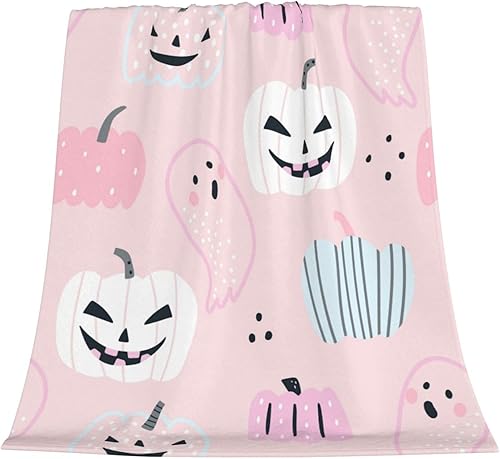 Miniatura 5 de AFHYZY Pumpkin Ghost Throw Blanket for Women Soft Summer Fleece Blanket Washable Travel Lightweight Blanket for Sofa Bed Couch All Season (50"x40"