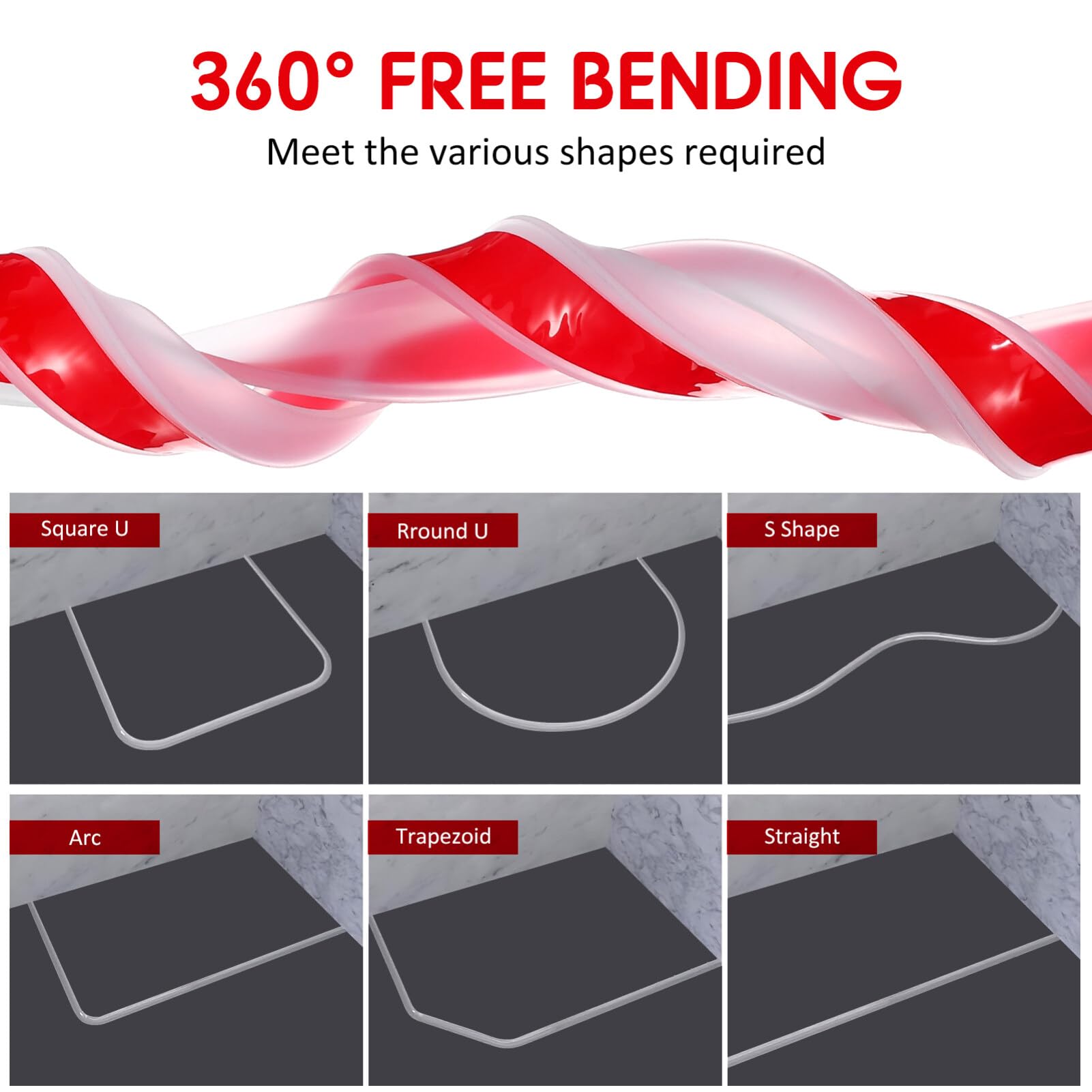 Hemobllo Shower Threshold Water Dam: 39 Inch Collapsible Shower Splash Guard - Self Adhesive Waterproof Shower Barrier Water Stopper Strip for Bathroom Kitchen Countertop