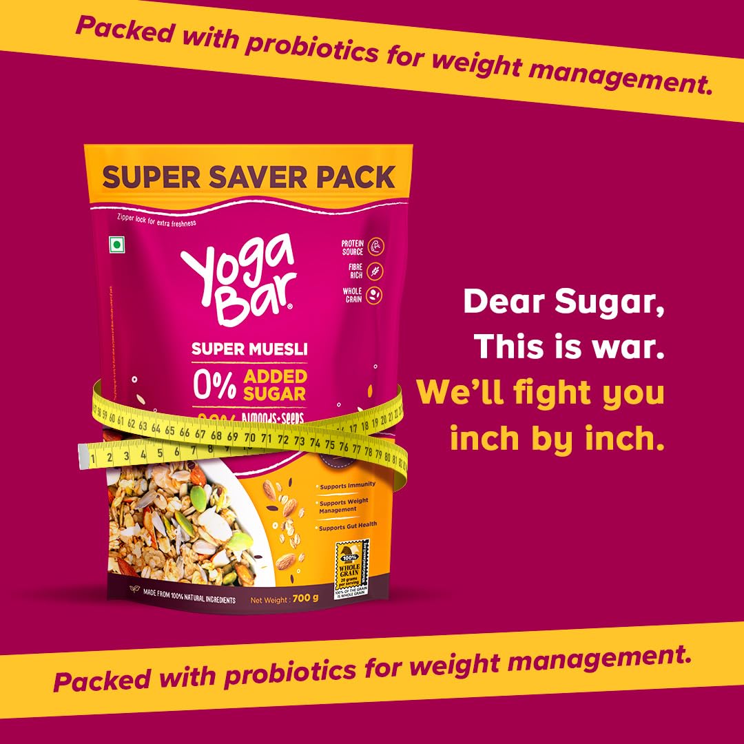 Yogabar Muesli Wholegrain Breakfast Cereals | Healthy Breakfast Cereals | Granola | Gluten Free | Antioxidant Rich | Healthy Food For Breakfast | Protein Rich, Nut (700Gm - Pack Of 2) 4