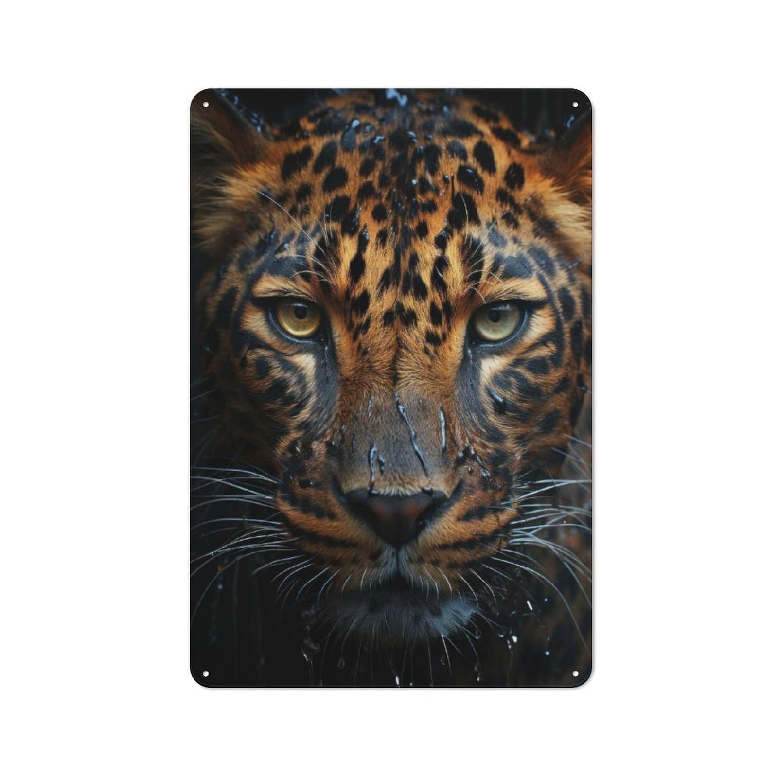 Junmoney Tiger Wildlife Tin Sign 30X20cm With For Living Room Wall, Rustic Decor, For Living Room Decor Lovers