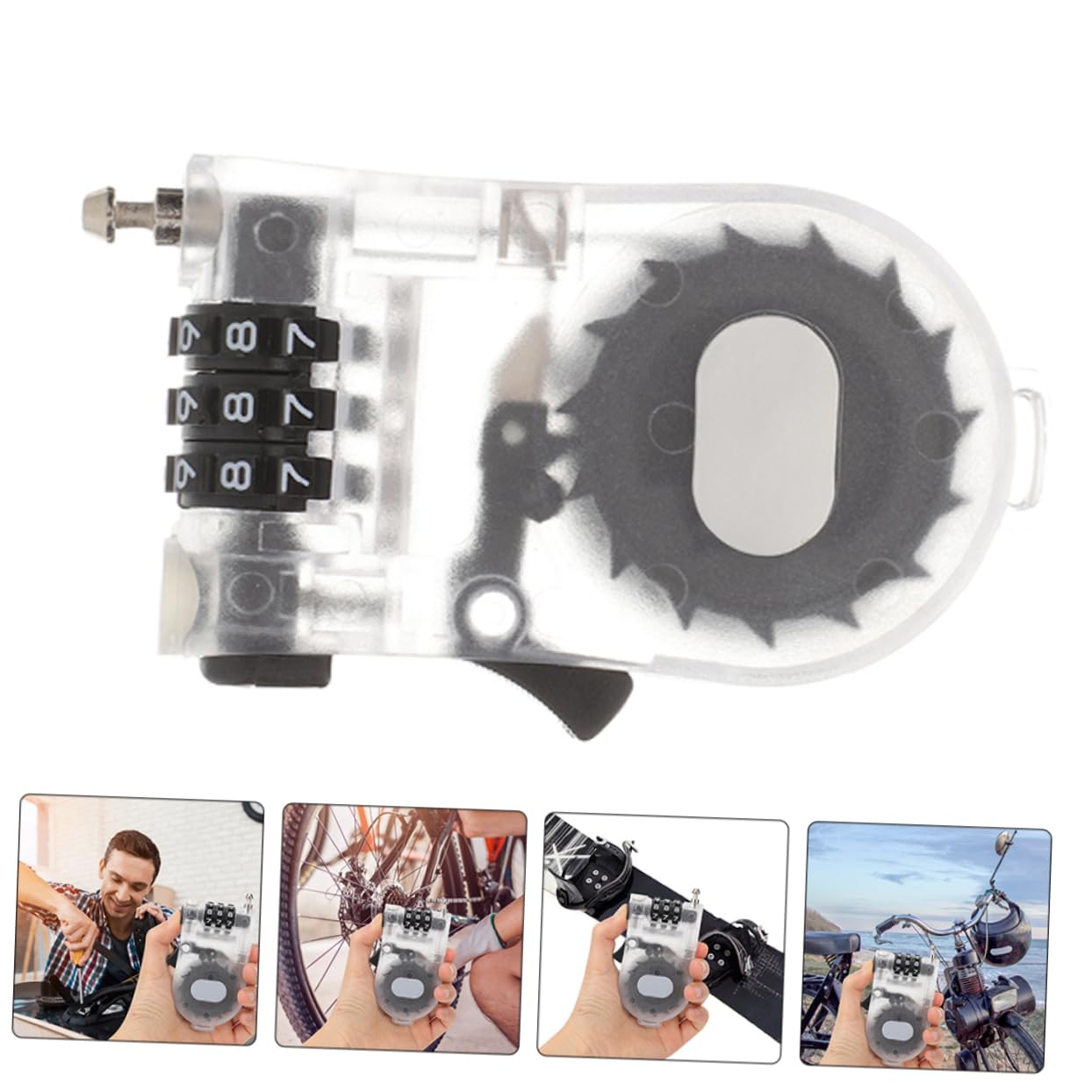 BESPORTBLE 12pezzi Serratura Antifurto Per Snowboard e Biciclette Lock Per Scooter Sicurezza Per Attrezzatura Da Sci Design Portatile e Leggero Cavo Di Sicurezza Estensibile Plastica