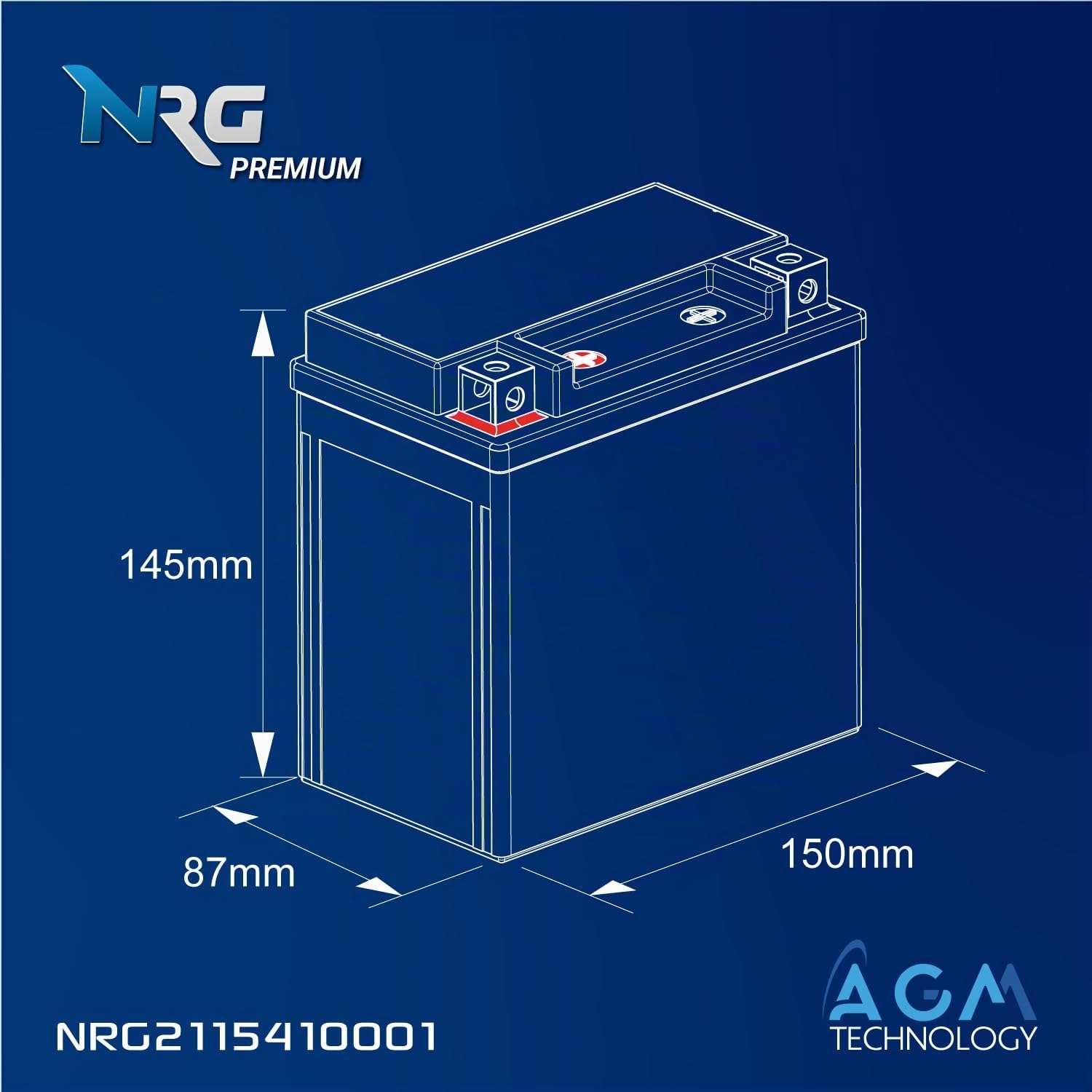 NRG batterie auxiliaire 12V 12Ah AGM A2115410001, 61217586977 EK131 AUX14