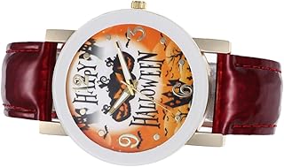 Relógio De Quartzo Feminino Relógio De Quartzo Halloween Relógio De Quartzo Exclusivo Relógios De Quartzo Cinto De Falta Vermelho A Bruxa Abóbora Bruxa Castelo Relógio De Quartzo