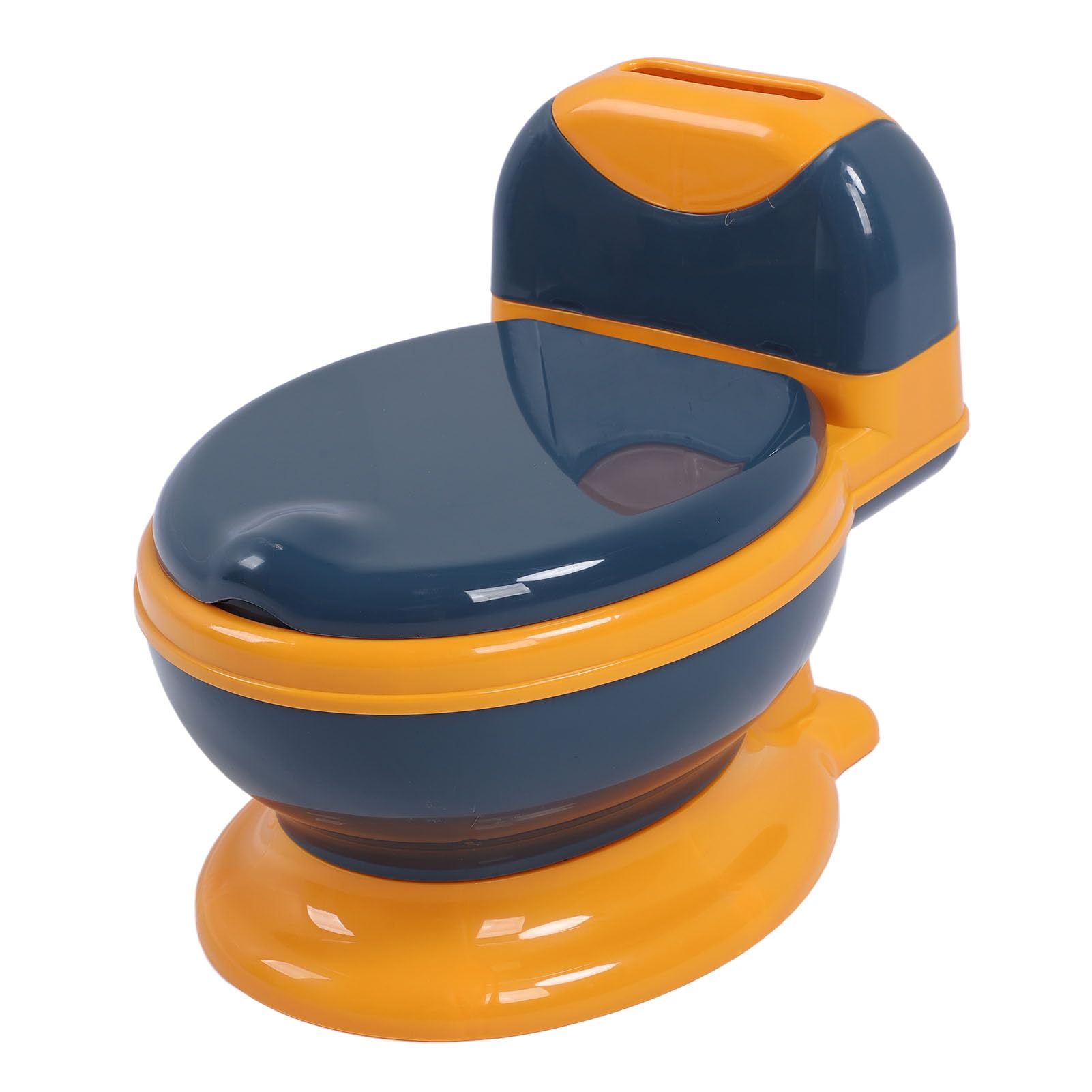 CHICIRIS Inodoro de Entrenamiento para Ir Al Baño, Orinal de PP para Niños Pequeños con Protector contra Salpicaduras, Cuenco Extraíble, Respaldo de Almacenamiento de Pañuelos, Base Antideslizante
