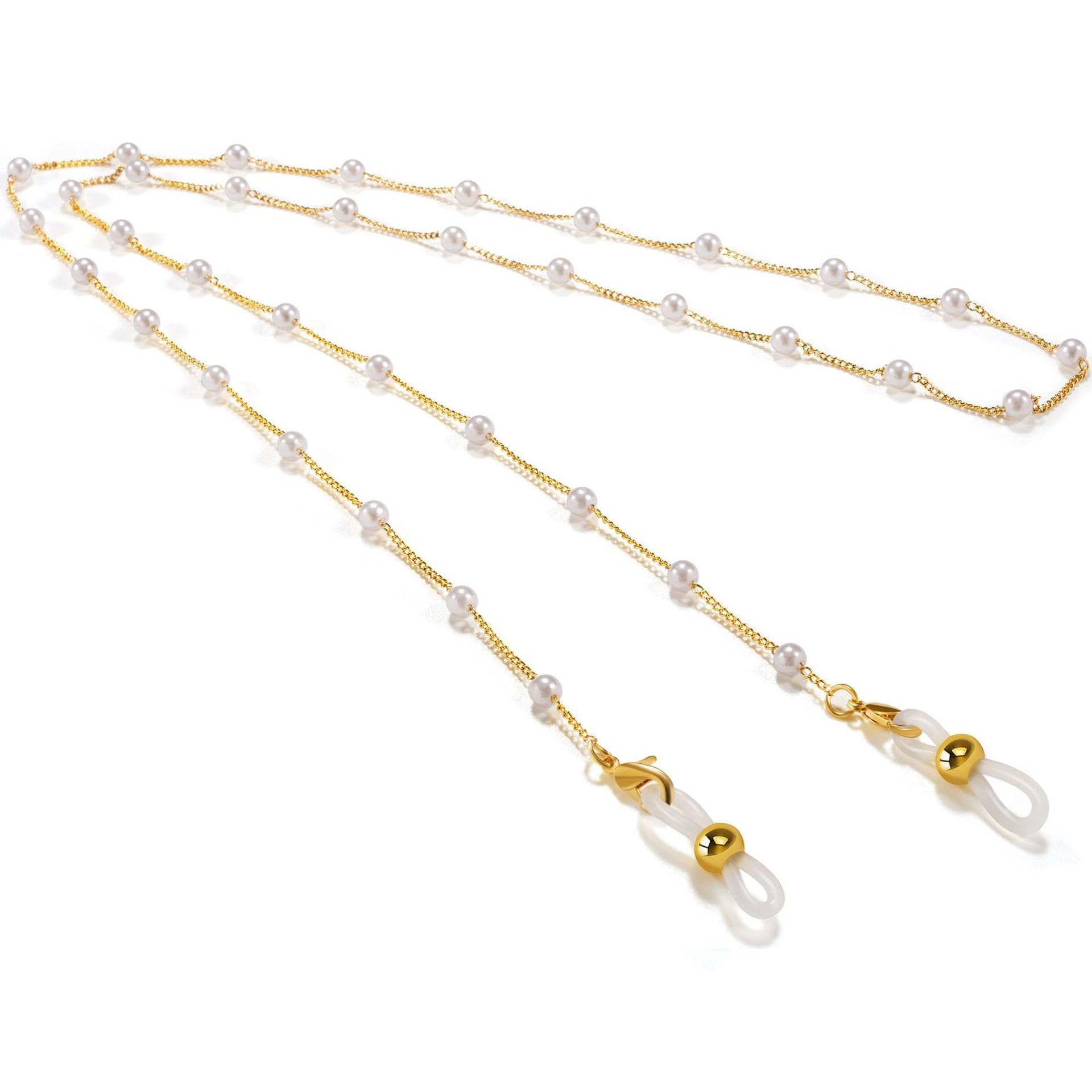 Pearl Eyeglass Chains for Women 18K Gold Plated Sunglasses Eyewear Elegant Strap Holder Women's Eyeglass Chains