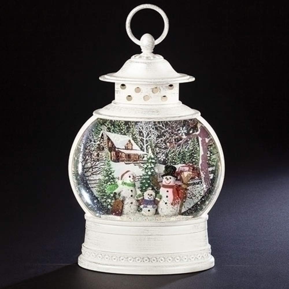 Roman 133295 Led Swirl Snowman Lantern Christmas Scene, 11 inch, Multicolor