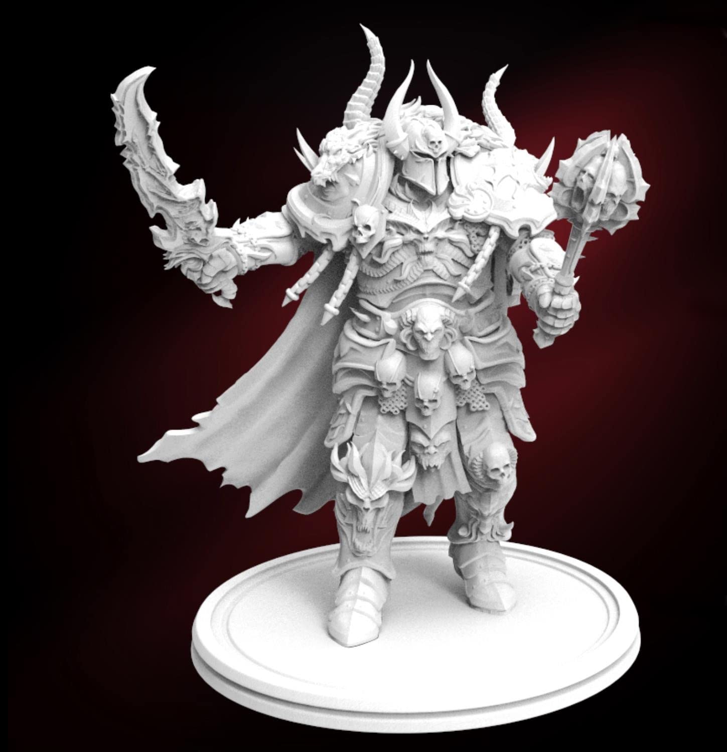 ZHANGJING 1/24 75mm 1/32 56mm Resin Model Kits Death Knight Unassembled Unpainted RA-135