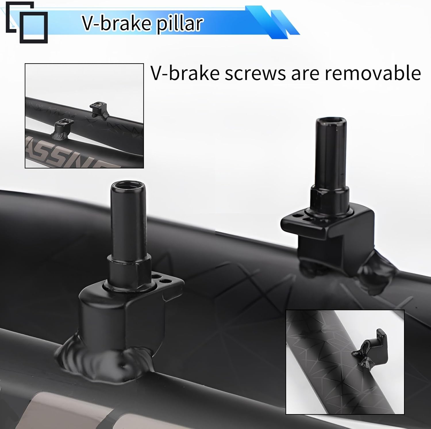 Mountain Bike Rigid Fork 26/27.5in Disc/V Brake Quick Release 9X100mm Bike Fork 1-1/8" Threadless Straight Tube Ultralight Aluminum Alloy Bike Hard Front Forks 825g