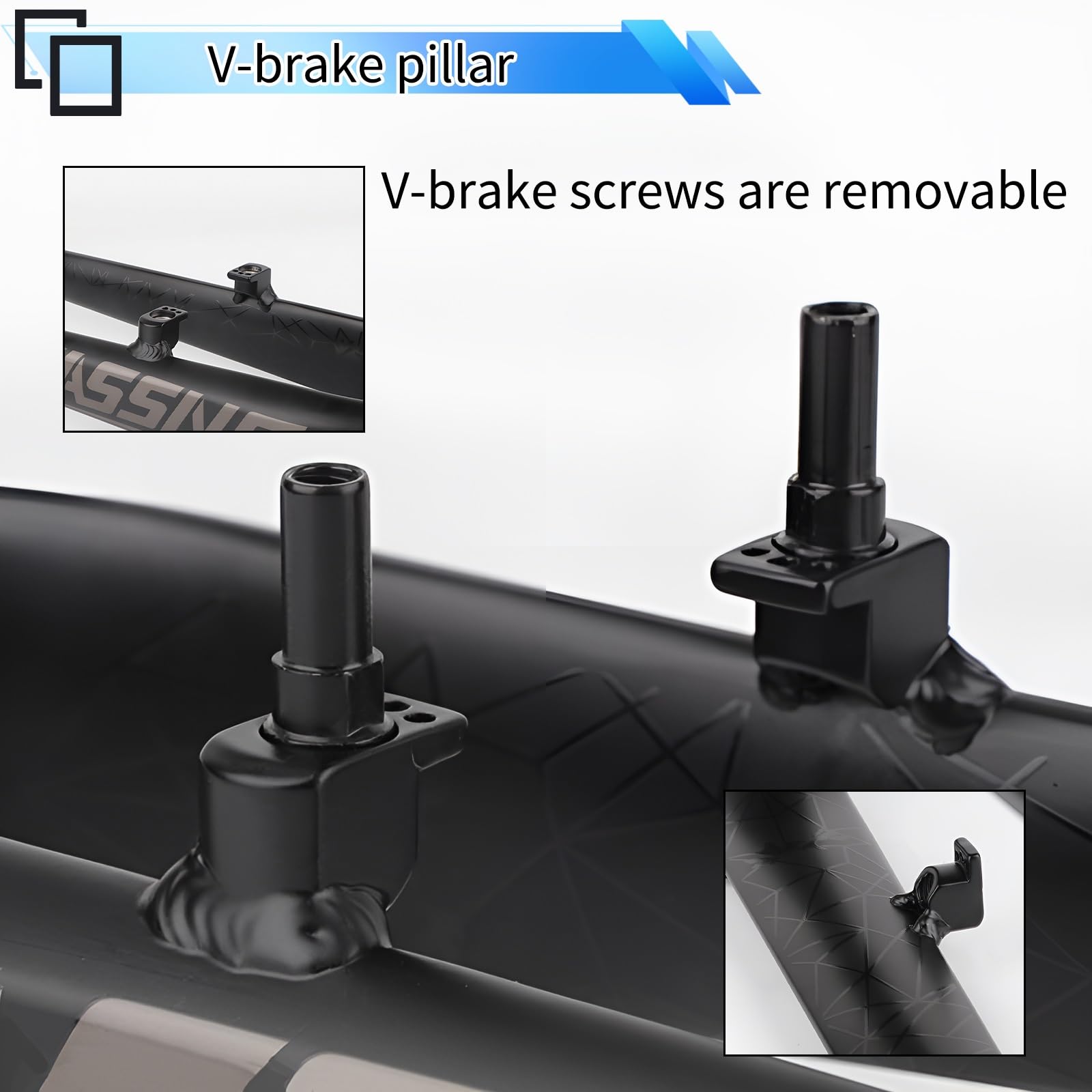 26/27,5 MTB stijve vork 1-1/8 draadloze rechte stuurbuis schijf/V-rem Quick Release MTB voorvork aluminium superlichte harde fietsvorken, zwart en wit, 26/27,5 inch