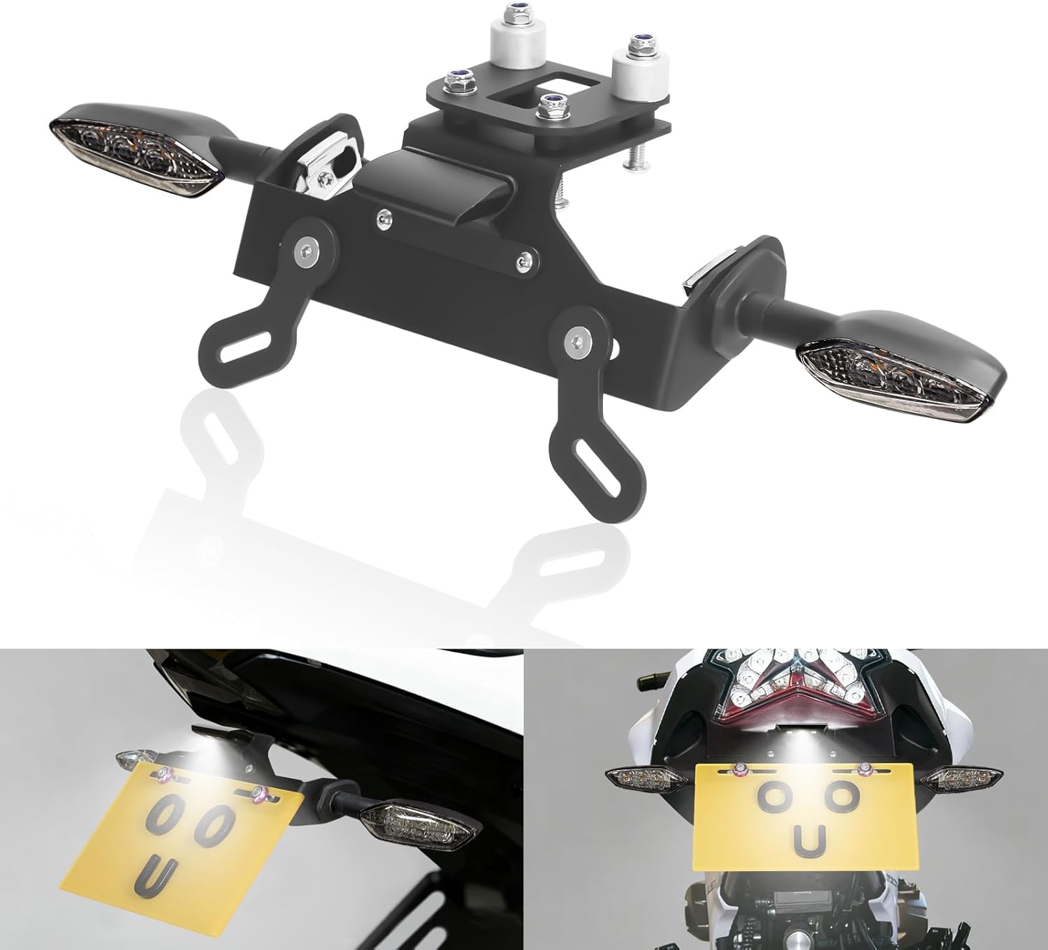 Z800 Fender Eliminator Kit Compatible with Z800 2013 2014 2015 2016 2017 2018 Tail Tidy License Plate Holder Bracket with Rear Turn Signals & LED License Plate Light (Smoke)