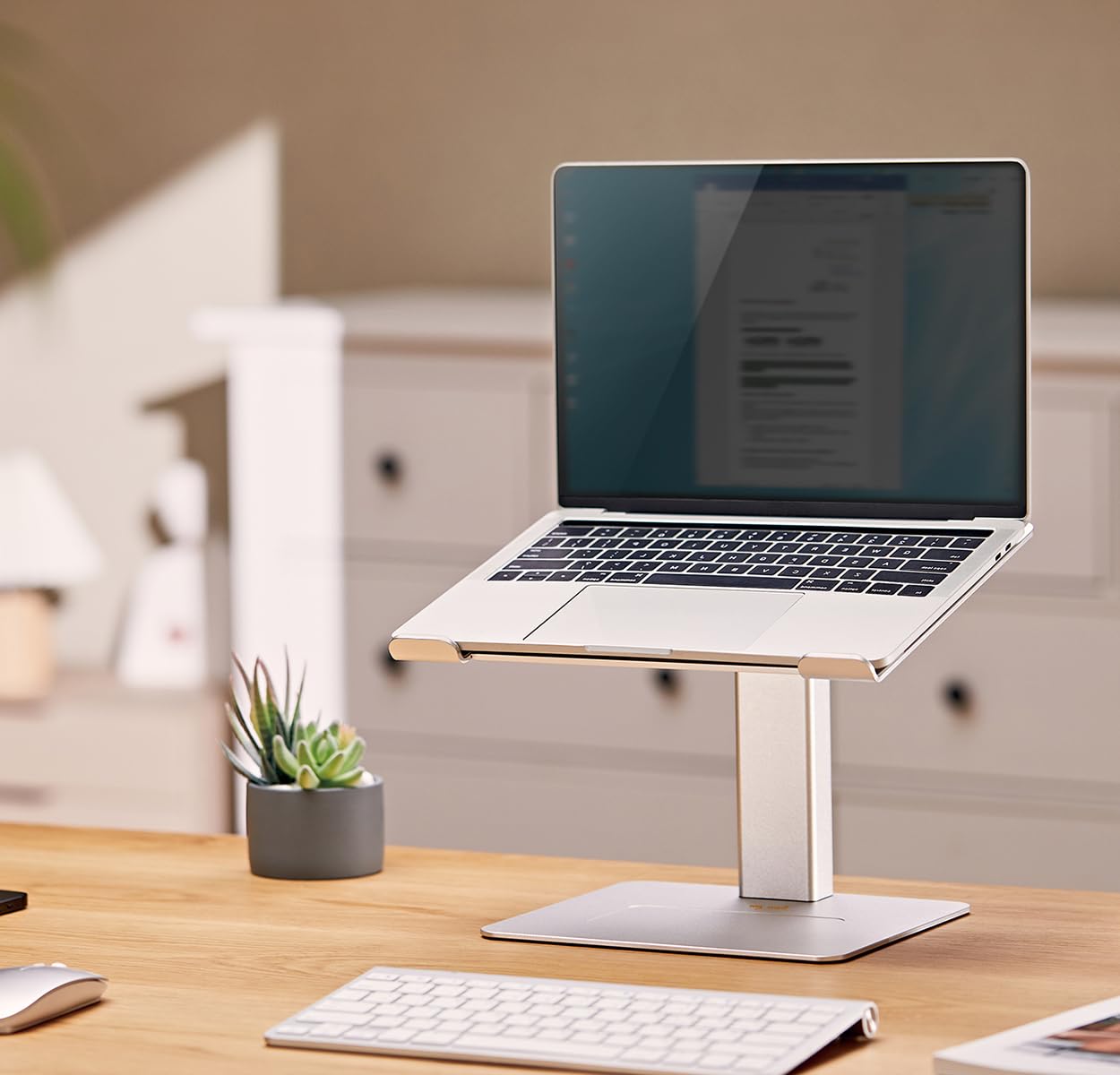 myWall - Supporto ergonomico per computer portatile HT45L, per scrivania, notebook e MacBook, compatibile con laptop da 11 a 17 pollici, supporto ventilato per laptop