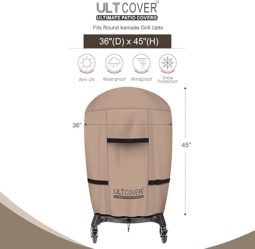 Vista 24 de ULTCOVER Cubierta impermeable para parrilla de carbón para la mayoría de ahumadores redondos de 18 pulgadas, tamaño de hasta 23 pulgadas de diámetro