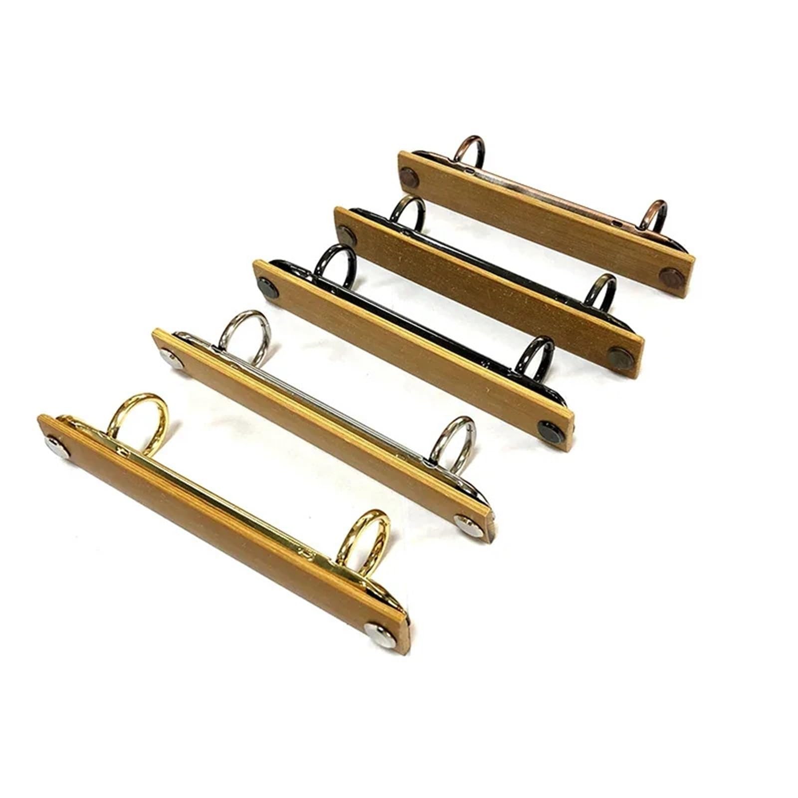 Raccoglitore ad anelli A5 Striscia raccoglitore a fogli sciolti con fibbia staccabile A7 6 pezzi Clip anello in metallo a 2 fori(Schwarz)