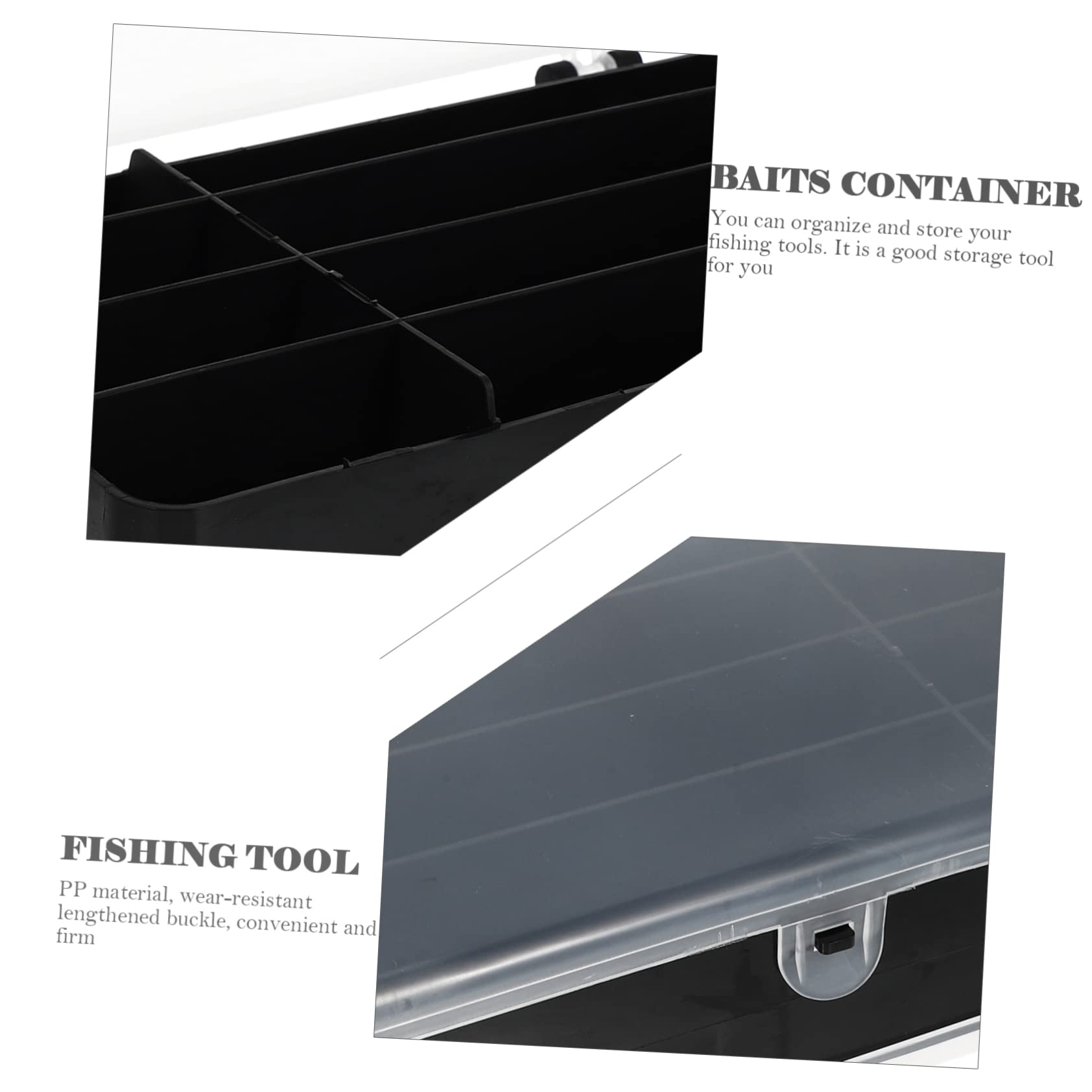 TOYANDONA Scatola Accessori per La Pesca Contenitori Container di Attrezzatura da Pesca Scatole per Esche da Pesca Custodia per Esche Contenitore per Esche da Pesca Pp Nero
