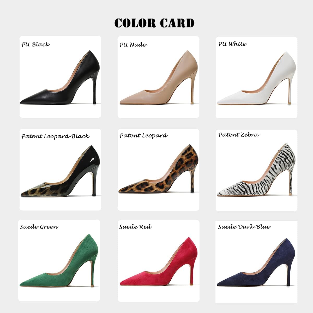 Roimaash Women Pumps Heels 10CM 10-Colors Size US5.5-11