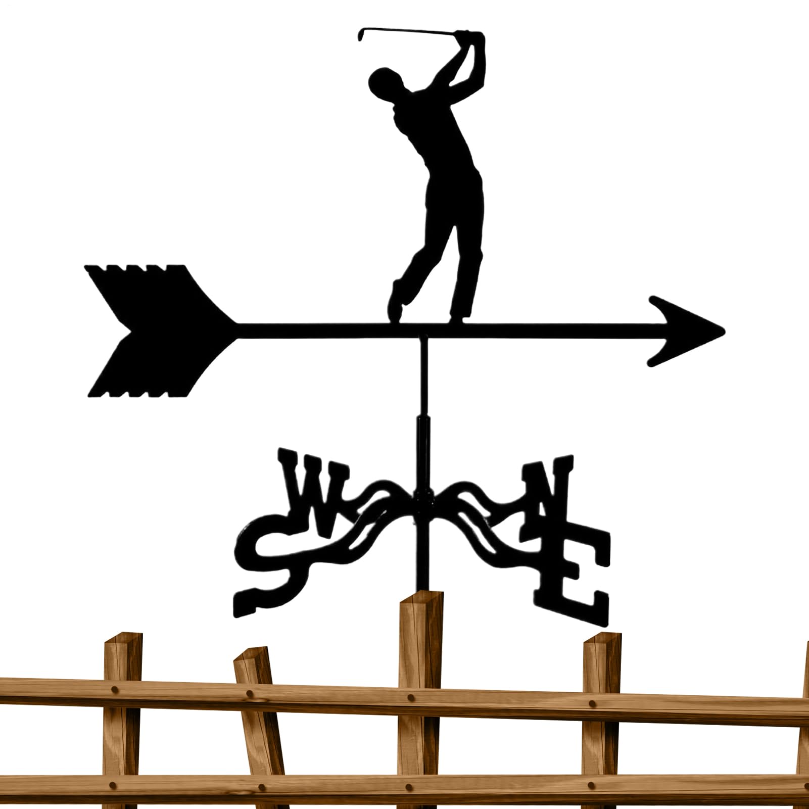 Girouettes de toit pour jardin et cour au design de golf en métal