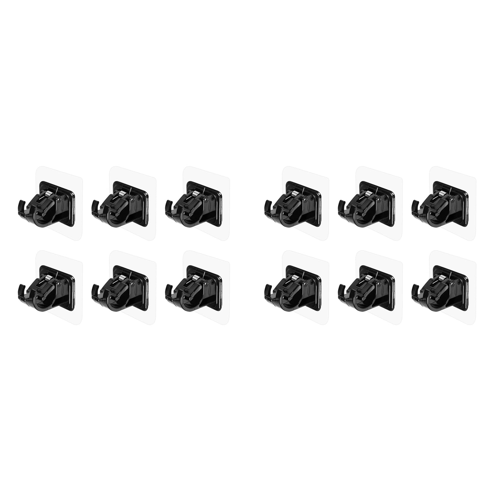 Hndhbfgrt 12Pc Self Adhesive Curtain Rod Bracket Punch-Free Curtain Rod Clip Nail-Free Adjustable Shower Curtain Rod Hanging Hooks