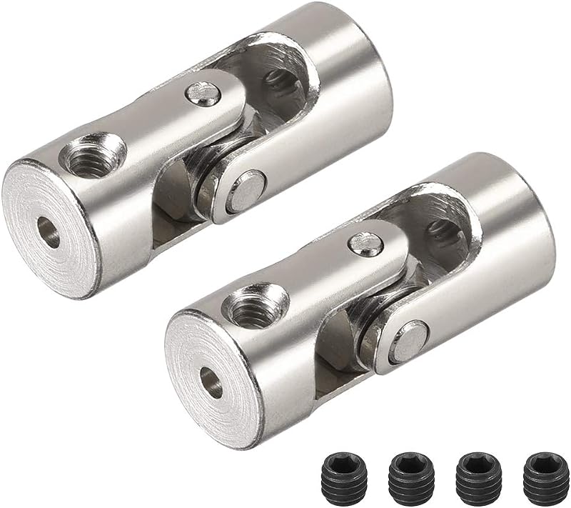 Junta universal rotativa para eixo de direção uxcell em aço 45#, 2 mm a 4 mm – 2 unidades