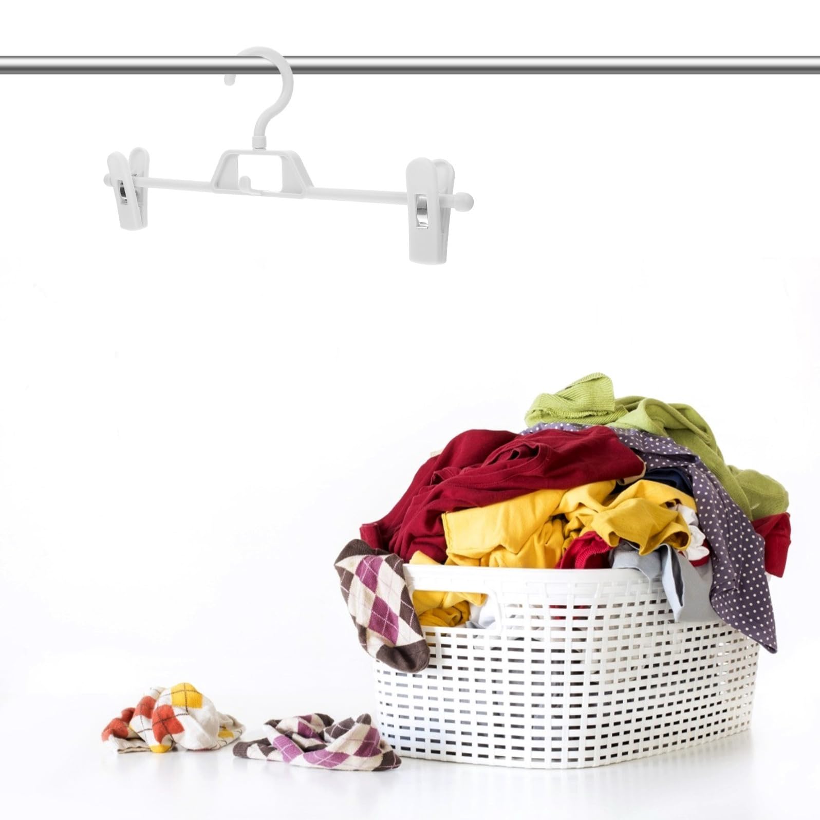 Healeved Set 10 Pezzi Grucce Pantaloni Pinze Antiscivolo in Pp, Regolabili e Resistenti, per Organizzare Armadio a Casa, Facili da Pulire e Non Deformabili
