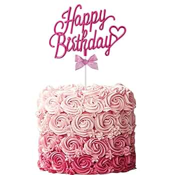 Happy Cakes エシャルプ　ピンク Amazon.com: Happy 60th Birthday Mum Cake Topper - Happy
