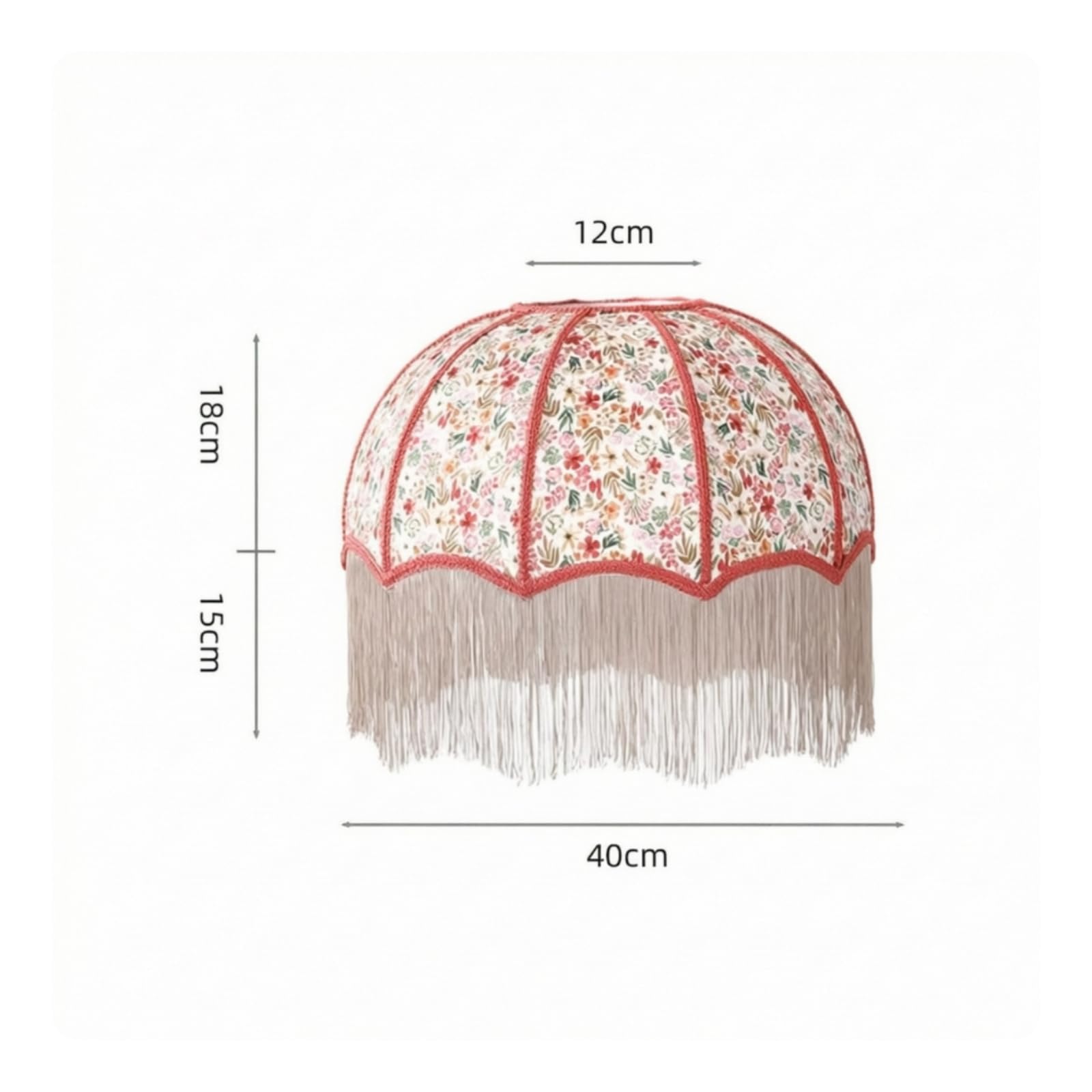 Paralume con Frange, 40 Cm, color to 6