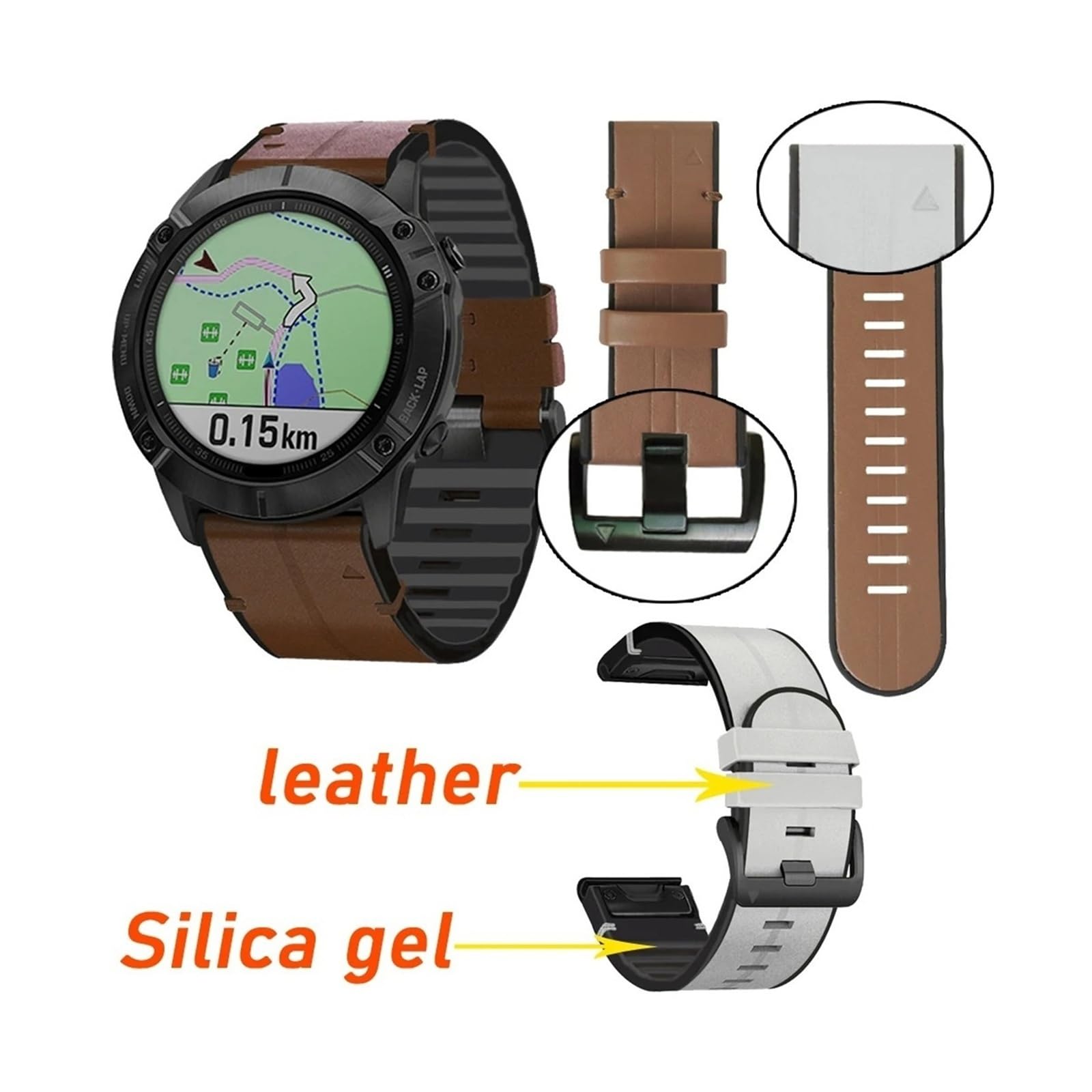 Bracelet en cuir silicone 22 26 mm à ajustement rapide pour Garmin Fenix 8 51 47 mm E 7X 7Pro 6X 6Pro Enduro 3 2 Accessoires de bracelet