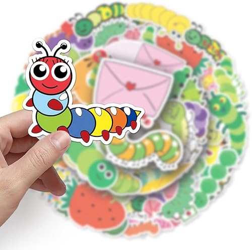 Miniatura 4 de Calcomanías de vinilo impermeables para botella de agua, teléfono, laptop, álbumes de recortes, bicicleta, automóvil, caricaturas, insectos, 50