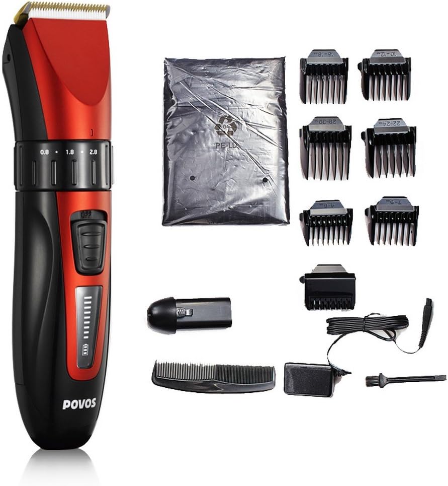 POVOS PR3085 PW230 Hair Clipper (Red/Black)