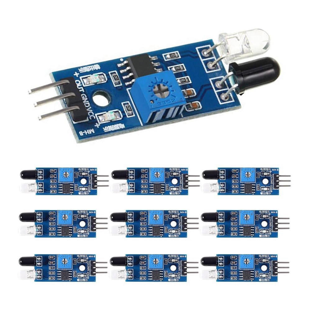 Littimoon 10pcs Intelligent Car Infrared Obstacle Avoidance Sensor Module Infrared Tube Module Photoelectric Reflection Sensor