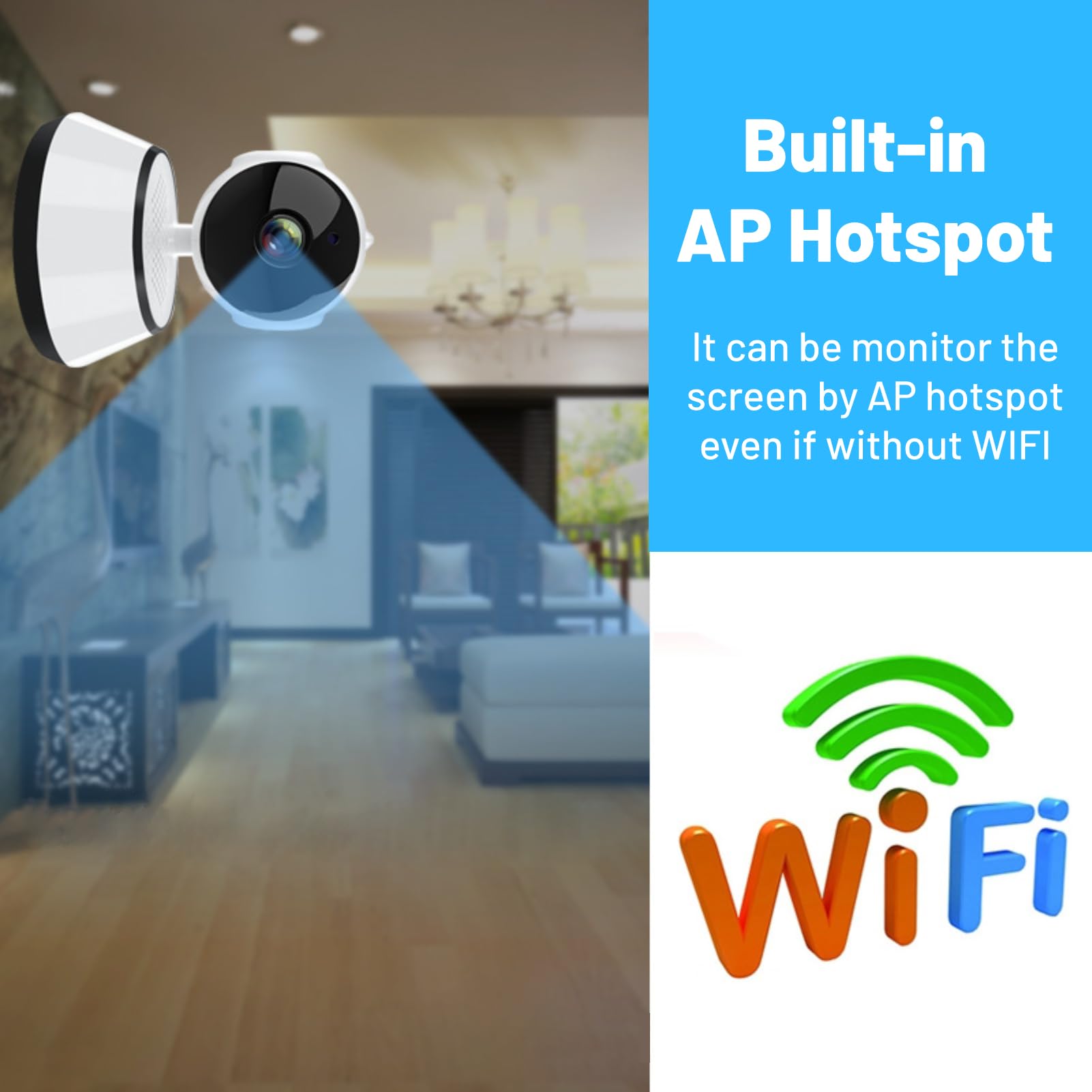 Diyeeni Telecamera di sorveglianza interna WiFi, fotocamera V380 Pro Avviso 24 ore al giorno, 7 giorni alla settimana per bambino, visione notturna, archiviazione sicura locale e cloud, conversazione