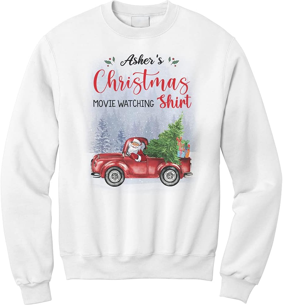 Christmas Sweatshirts for Women Men Family Grandma Funny Cute Vintage Gift. Personalized Sweatshirt with Title Grandkids Name