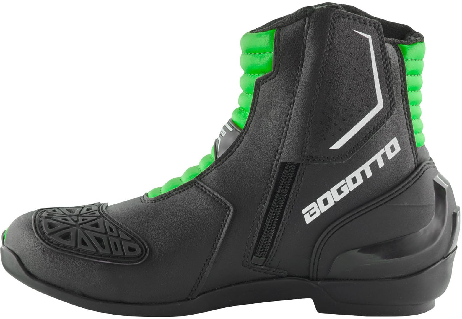 Bogotto Cartagena bottes de moto perforées, schwarz/grün, 42 | Respirant