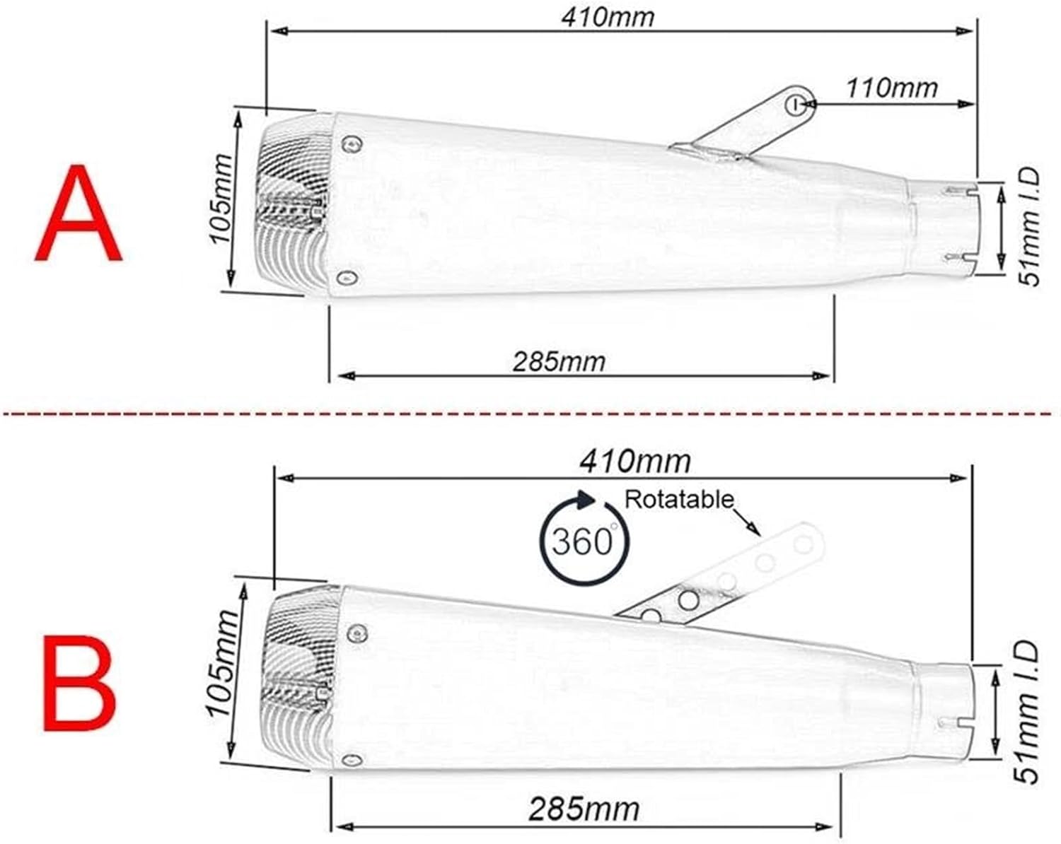 なな ユニバーサル ビンテージ エキゾースト モトクロス オートバイ