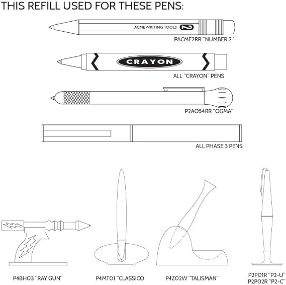 ACME Studios 8126 Black Roller Ball Refill (PREF8126BK)