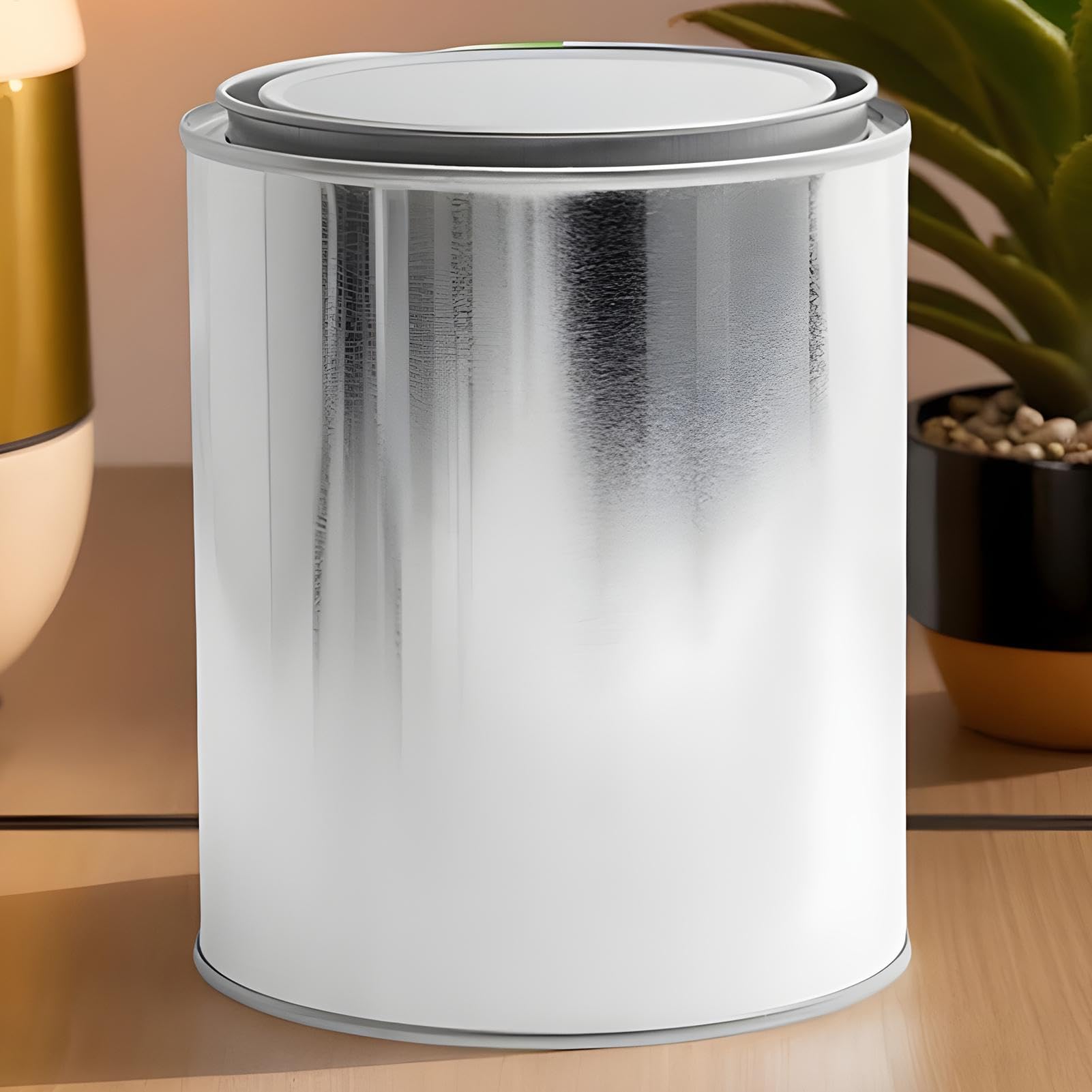 Latas de pintura vacías, recipientes de pintura sin forro con abrelatas y calcomanías, organización de garaje, cubo organizador plateado para disolventes, artes, manualidades, proyectos de