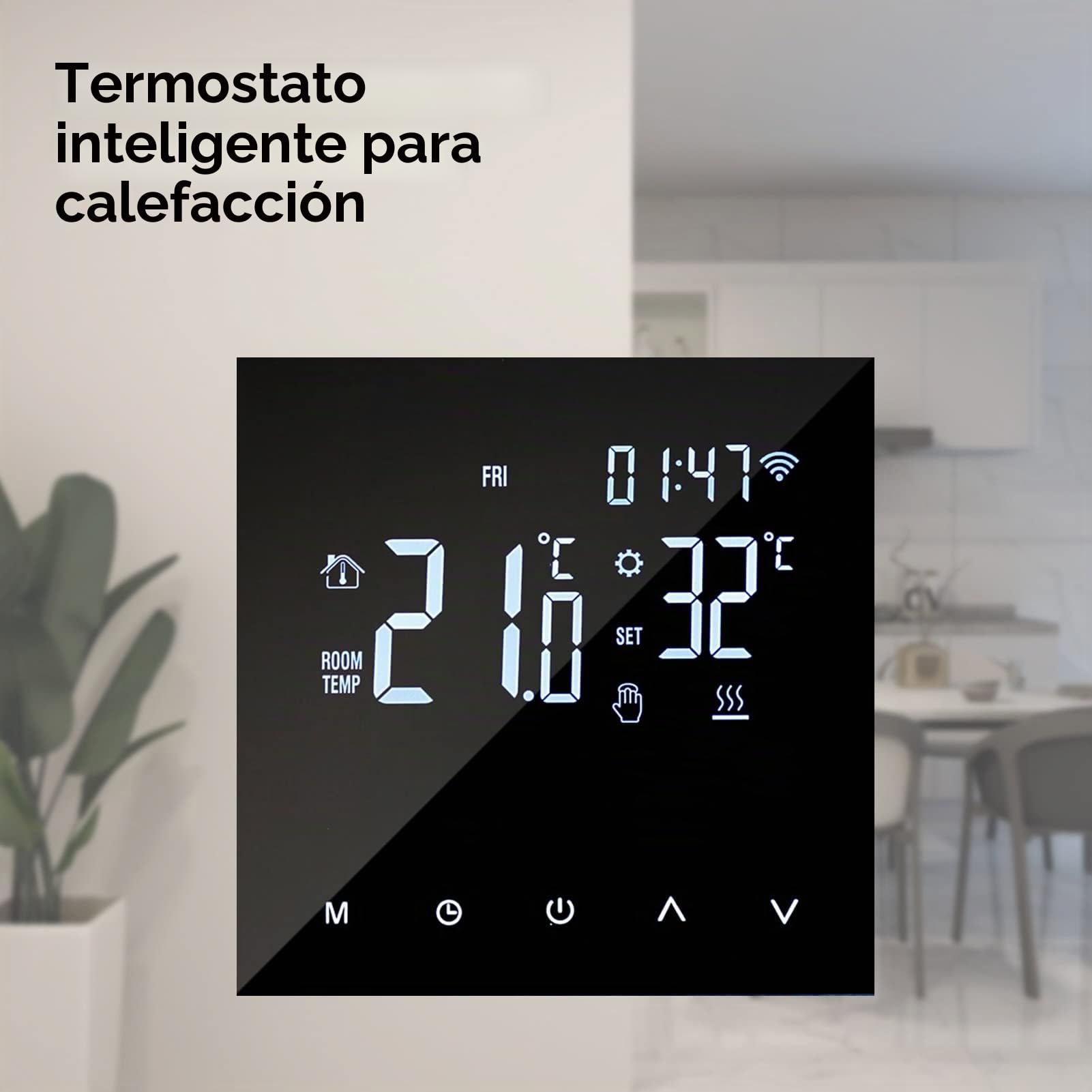 WIFI Termostato de calefacción inteligente Controlador de temperatura digital Control de aplicación de teléfono móvil Pantalla táctil Pantalla LCD Semana Programable Termostato de caldera de gas y