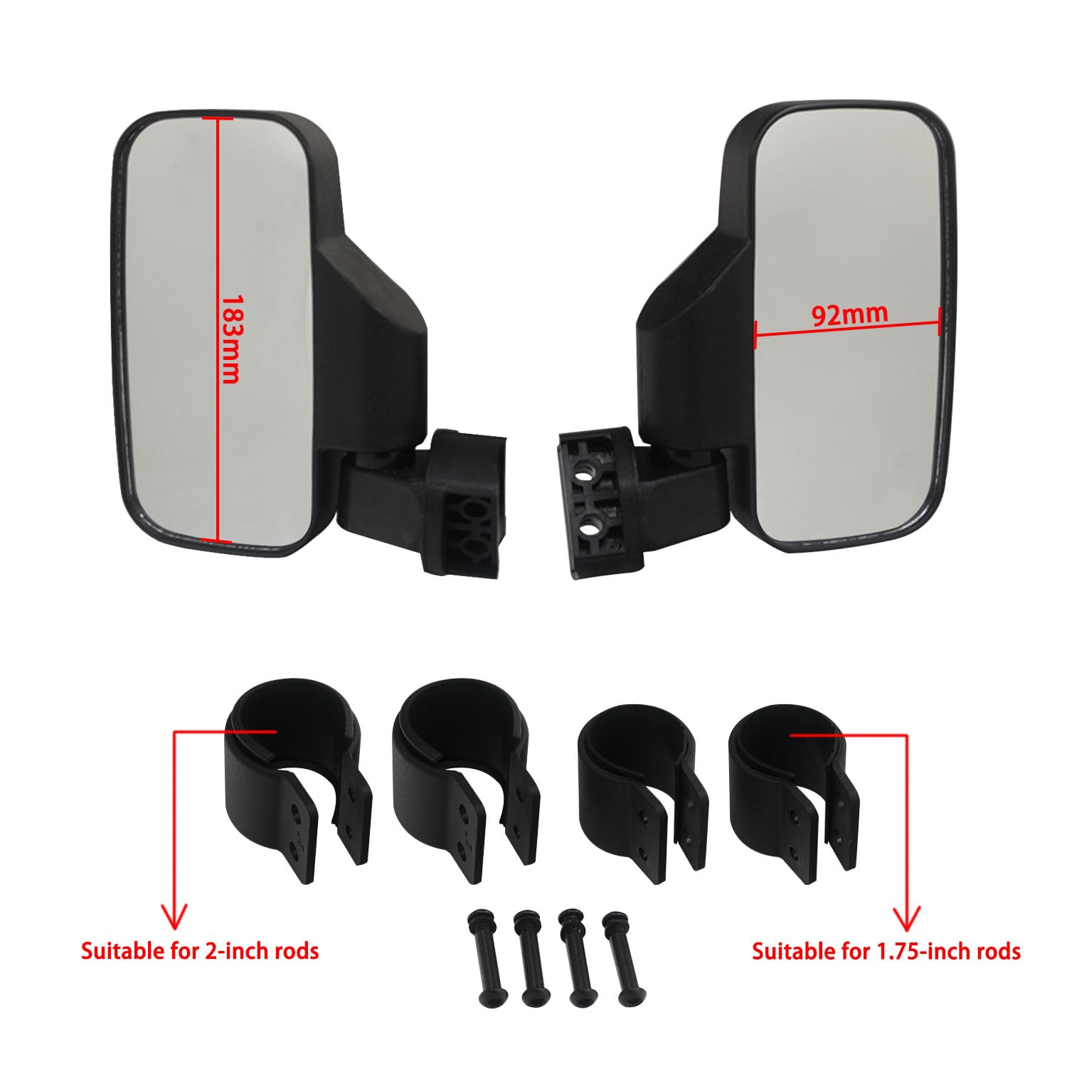 Specchietti laterali UTV per side by side UTV/ATV quad buggy veicolo tutto terreno fuoristrada eliminano angoli morti specchietto retrovisore esterno，un paio